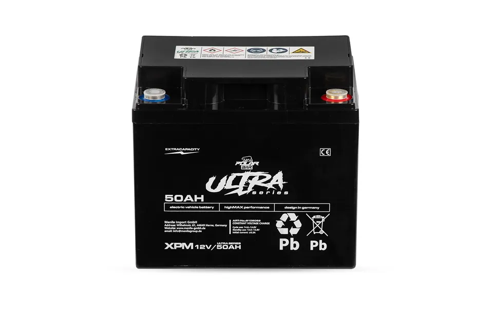 12V 50Ah Polar Bär Ultra AGM Blei Gel Batterie | Akku für Elektro mobile Fahrzeuge pilt 2
