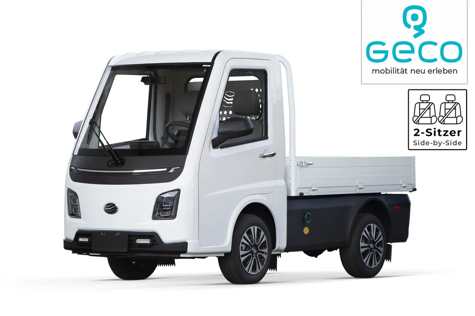 EEC Elektroauto Geco Prime Cargo gXP Pickup 14,8 kW PMSM Motor inkl. 89,6V 230Ah LiFePO4 Batterie