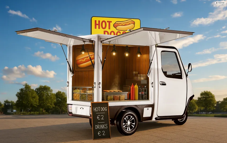 EEC Elektroauto Geco Flexi Food Truck gXC inkl. LiFePO4 Koffer-Box pilt 3